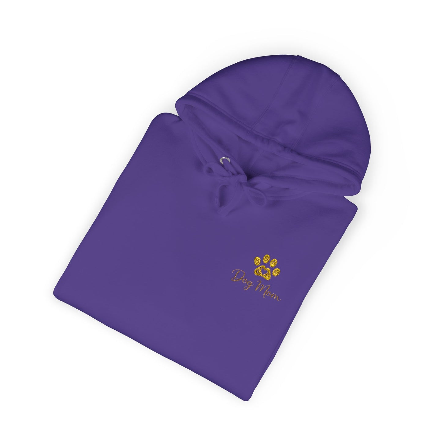 Hoodie — Yellow Paw Print “Dog Mom” Fleece Hoodie