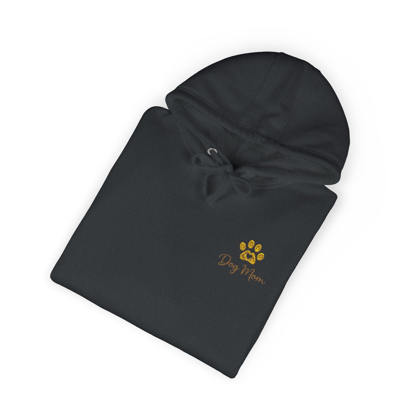 Hoodie — Yellow Paw Print “Dog Mom” Fleece Hoodie