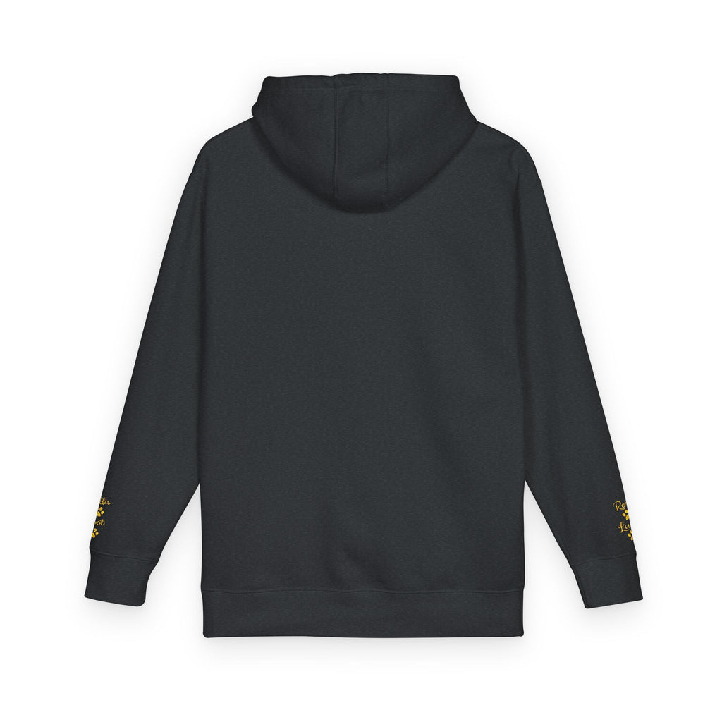 Hoodie — Yellow Paw Print “Dog Mom” Fleece Hoodie