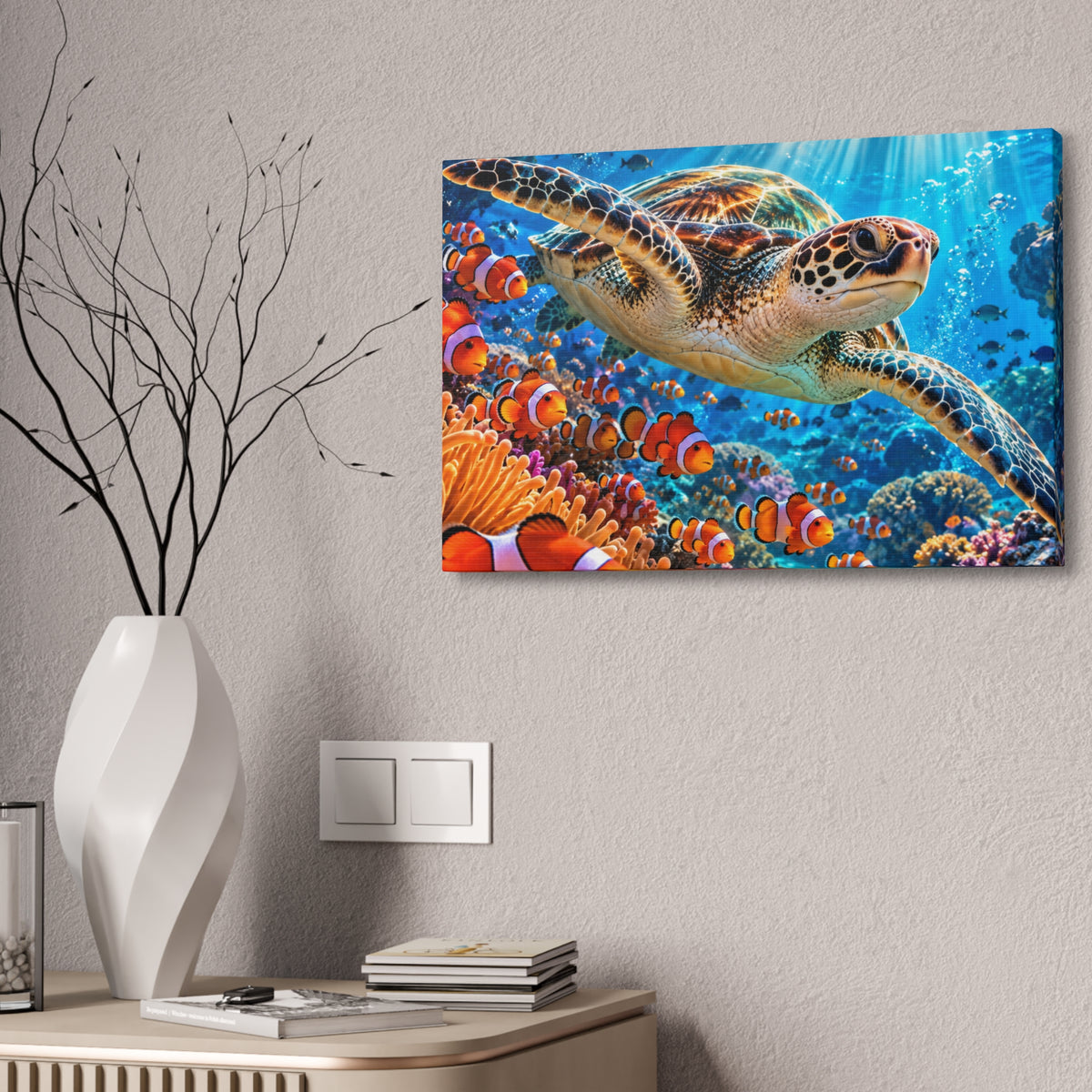 Sea Turtle Canvas Stretched 24x16, 1.5''