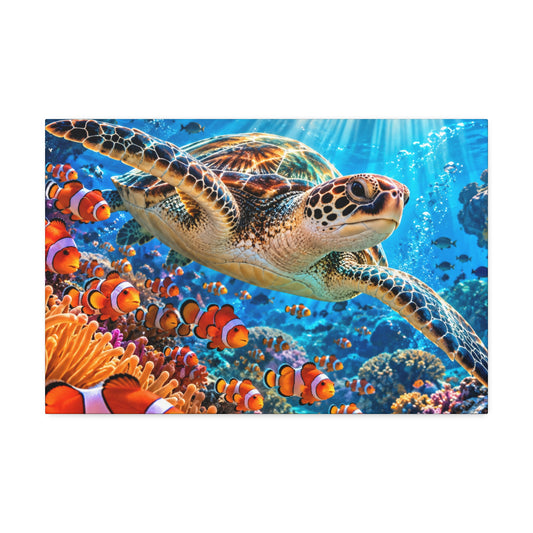 Sea Turtle Canvas Stretched 24x16, 1.5''