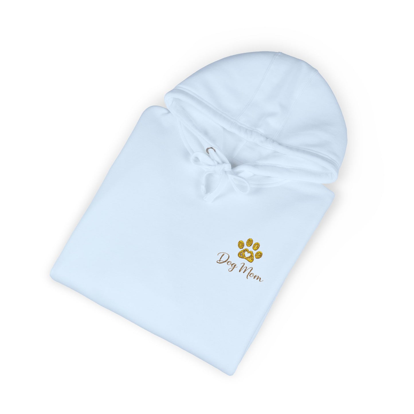Hoodie — Yellow Paw Print “Dog Mom” Fleece Hoodie