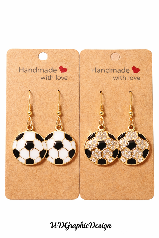Soccer earring set 1 Bling pair -&- 1 standard pair