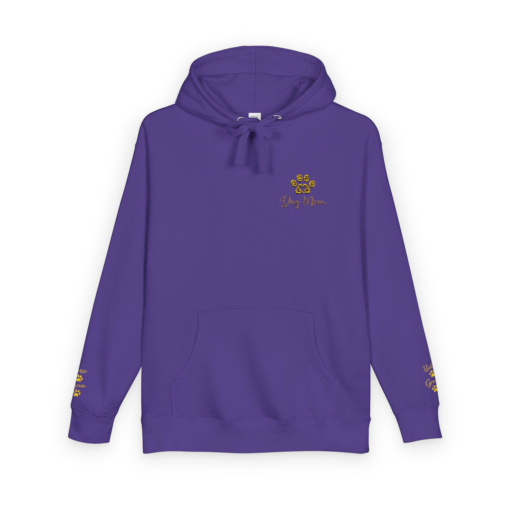 Hoodie — Yellow Paw Print “Dog Mom” Fleece Hoodie