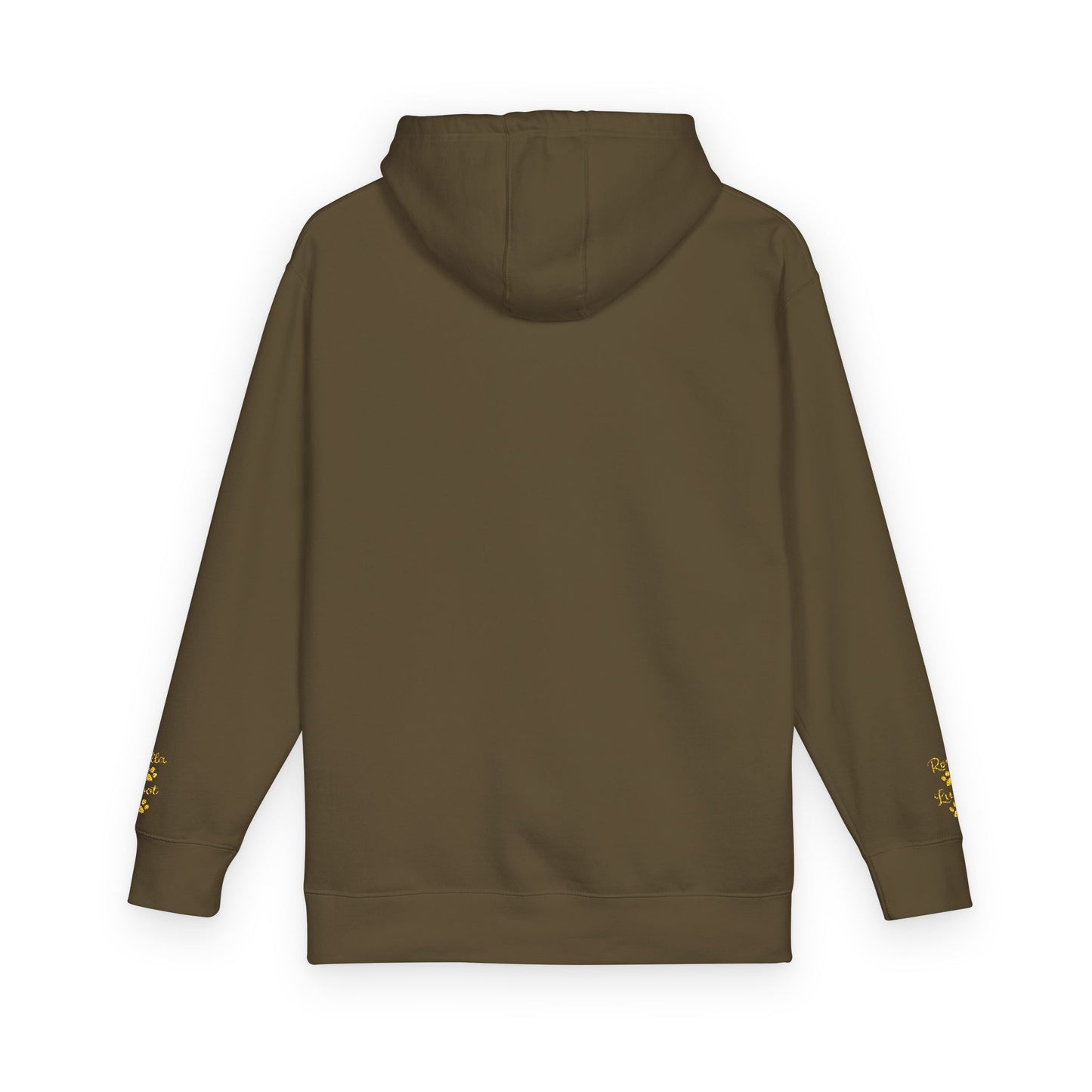 Hoodie — Yellow Paw Print “Dog Mom” Fleece Hoodie
