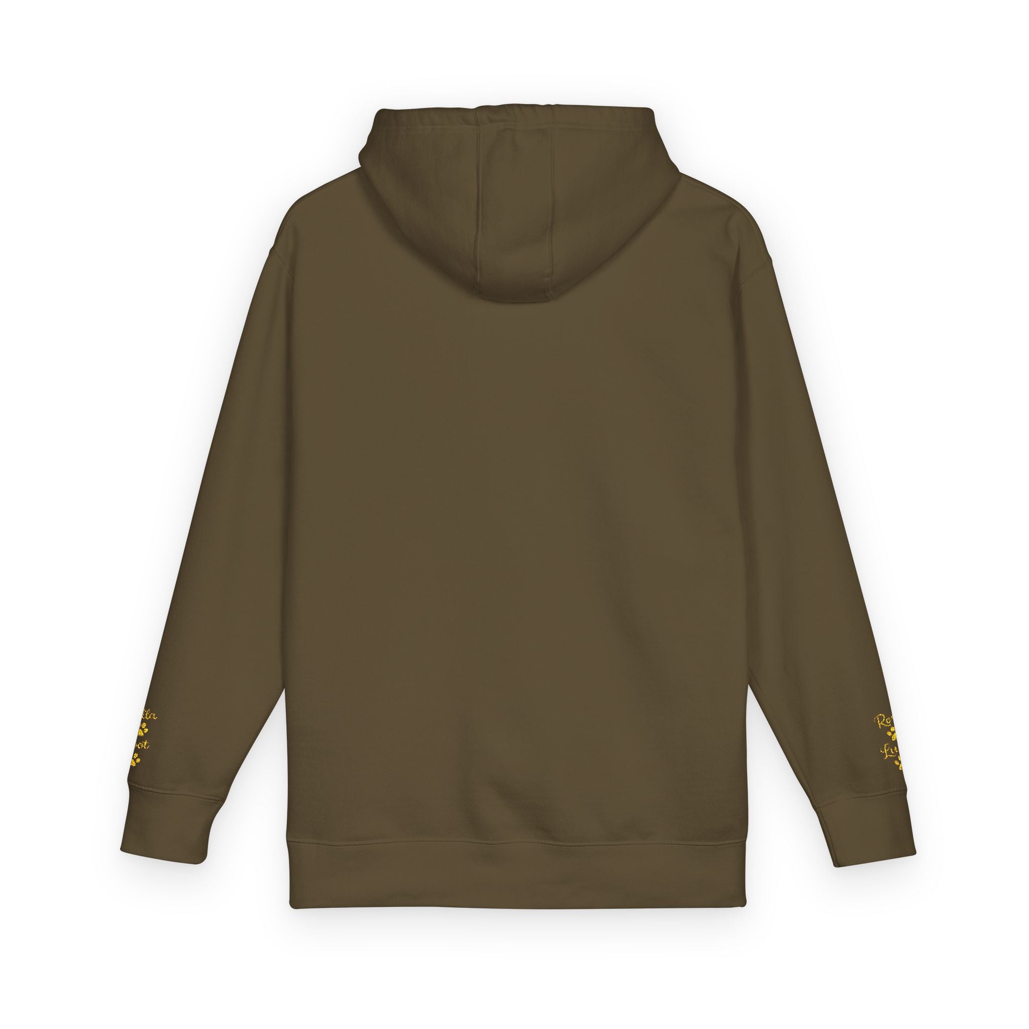 Hoodie — Yellow Paw Print “Dog Mom” Fleece Hoodie