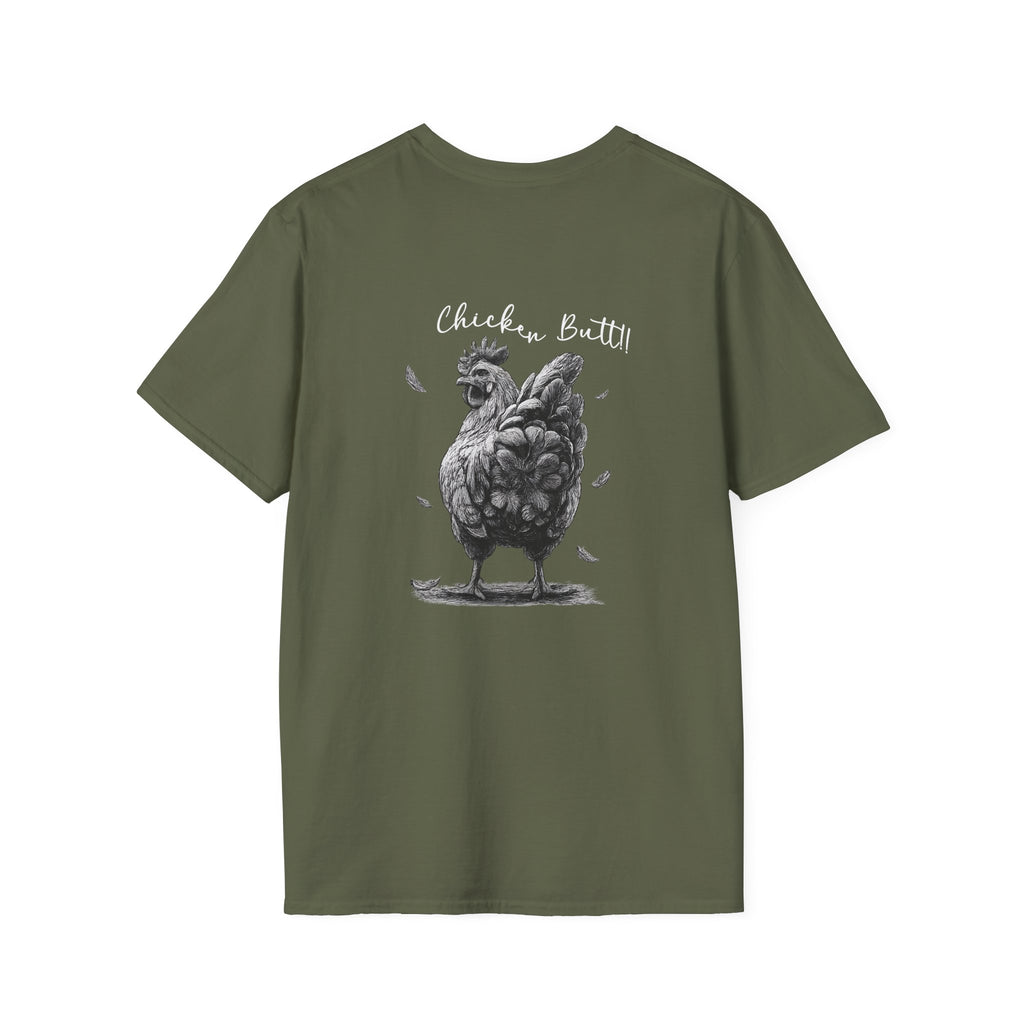 Chicken Graphic T-Shirt – "Guess What?" Farmhouse Hen Tee