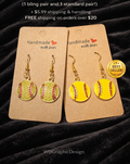 Softball earring 1 Pair of Bling (or) 1 standard pair