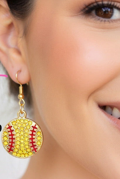Softball earring 1 Pair of Bling (or) 1 standard pair