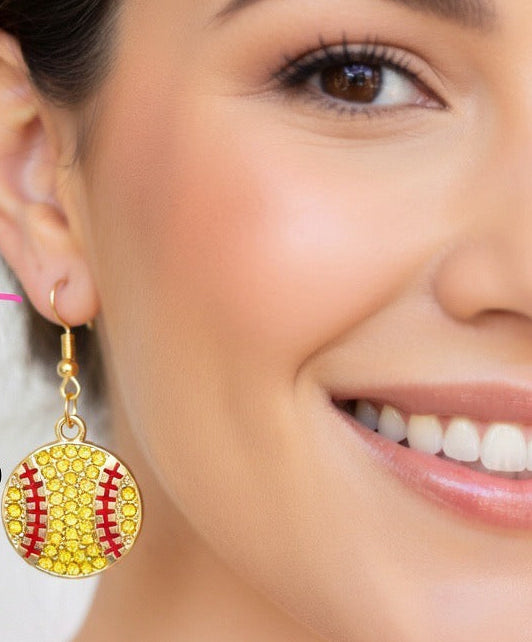 Softball earring set 1 Bling pair -&- 1 standard pair
