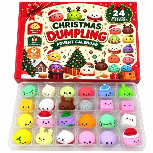 24 Days Christmas Advent Calendar, Squishy Fidget Toys Blind Box for Stress Relief and Sensory Play